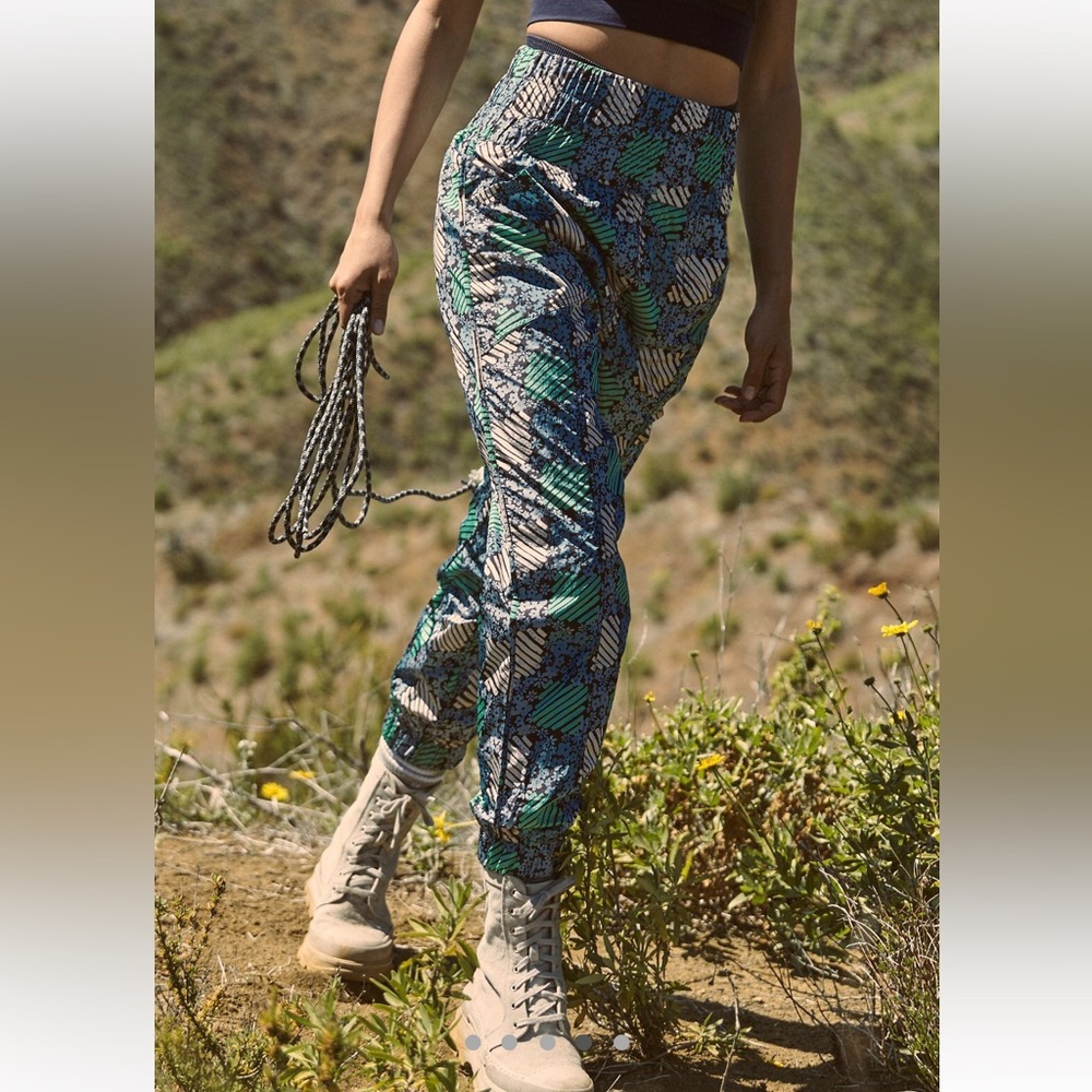 Free People Movement the way home joggers blue Women's Print Jogger Pants - Picture 3 of 5